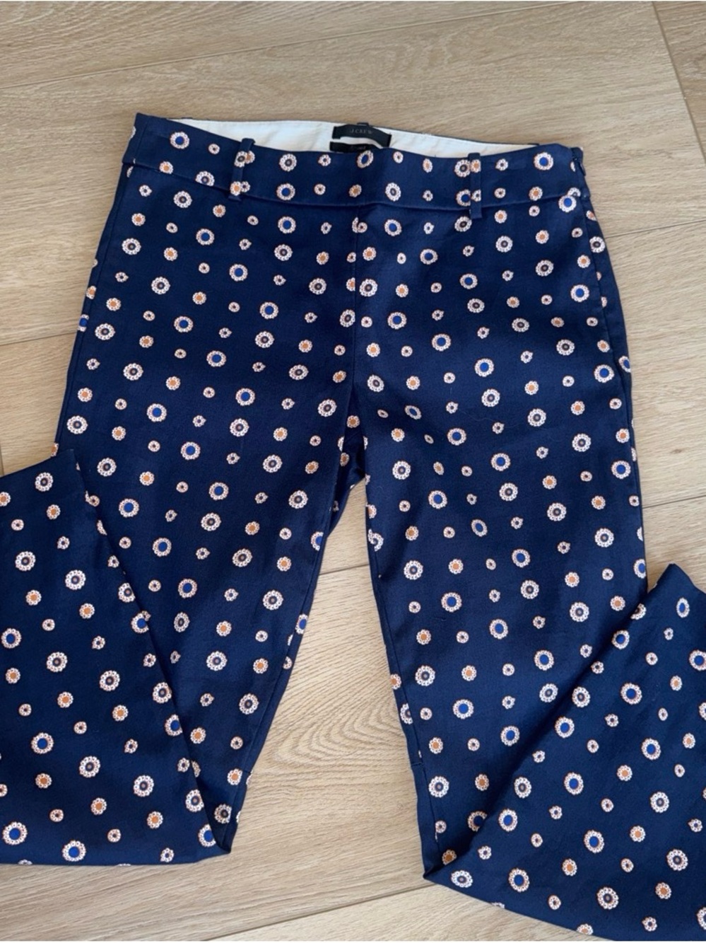 J. Crew Navy Circle-Print Kids Pants